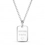 Collier homme médaille rectangulaire "Super Papa" en Argent