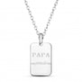 Collier homme médaille rectangulaire "PAPA POULE" grand format en Argent