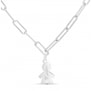 Collier personnalisé Argent, maille trombone et pendentif petit garçon 15 mm