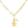 Collier personnalisé Plaqué Or, maille trombone et pendentif petite fille 15 mm