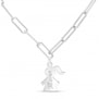 Collier personnalisé Argent, maille trombone et pendentif petite fille 15 mm