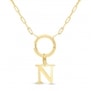 Collier charm lettre 20 mm Plaqué Or chaîne trombone