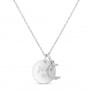 Collier enfant médaille 15 mm et son pendentif lune à strass Argent