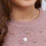 Collier enfant médaille 15 mm et son pendentif lune à strass Argent