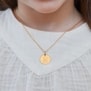 Collier personnalisé médaille 15 mm dessin chien en Plaqué Or