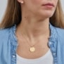 Collier personnalisé médaille 20 mm dessin colombe en Plaqué Or