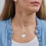 Collier personnalisé médaille 20 mm dessin colombe en Argent