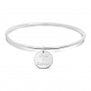 Packshot du bracelet jonc personnalisé médaille gravée Argent