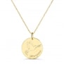 Collier personnalisé médaille 20 mm dessin colombe en Plaqué Or