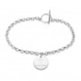 Bracelet mailles jaseron avec médaille 15 mm en Argent