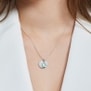 Collier personnalisé médaille 15 mm Argent et pierre bleue