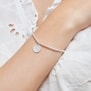 Bracelet élastique perles Argent et médaille martelée 12 mm gravée