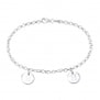 Bracelet fine maille avec double médailles 10 mm Argent