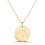 Collier médaille 20 mm astro verseau Plaqué Or