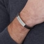 Bracelet homme personnalisé en cuir grainé marron et boucle acier