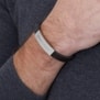 Bracelet homme personnalisé en cuir grainé noir et boucle acier