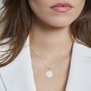 Collier personnalisé alphabet floral médaille soleil en Argent