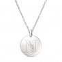 Collier personnalisé alphabet floral médaille bombée en Argent