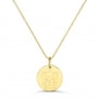 Collier personnalisé médaille 15 mm dessin éléphant en Plaqué Or