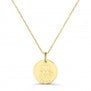 Collier personnalisé médaille 15 mm dessin chat en Plaqué Or