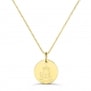 Collier personnalisé médaille 15 mm dessin licorne en Plaqué Or