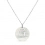 Collier personnalisé médaille nacre 20 mm et charm lettre Argent
