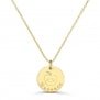 Collier personnalisé médaille 15 mm dessin pomme en Plaqué Or