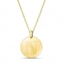 Collier personnalisé alphabet floral médaille bombée Plaqué Or