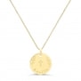 Collier personnalisé baptême "Croix & Rameaux" médaille Plaqué Or 15 mm