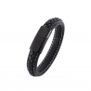Bracelet homme personnalisé en cuir noir tressé