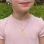 Photo du collier personnalisé ichthus en plaqué or, le collier parfait pour un baptême.