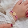 Bracelet liberty rose personnalisé enfant avec lettre florale gravée