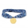 Bracelet personnalisé liberty ruban avec médaille 15 mm Plaqué Or