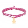 Bracelet liberty et pendentif garçon 15 mm gravé en Plaqué Or