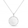 Packshot du collier personnalisé enfant lettre florale médaille dentelle Argent