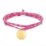 Bracelet personnalisé enfant avec initiale fleurie et cordon liberty.