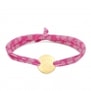 Bracelet personnalisé avec cordon liberty et médaille plaqué or. La médaille est gravée d'une adorable illustration éléphant.