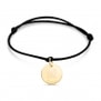 Bracelet cordon personnalisé avec médaille plaqué or et illustration de chien pour enfant.