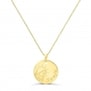Collier personnalisé baptême "Vierge Marie" médaille Plaqué Or 15 mm