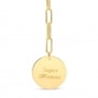 Packshot du Collier grande maille et médaille personnalisée 20 mm en Plaqué Or