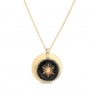 Collier grande médaille et son médaillon étoile noir