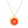 Collier grande médaille et son médaillon étoile orange