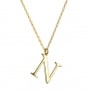 Collier charm lettre plaqué or