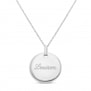 Packshot du collier personnalisé grande médaille bombée 20 mm Argent