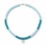 Collier personnalisé bicolore perles Heishi avec charms, acier