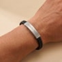 Bracelet Cuir Homme et petite Plaque Acier