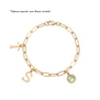 Bracelet charms initiale et pierre personnalisé, acier inoxydable