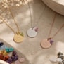 Collier personnalisable acier avec pierres de naissance centrale
