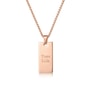 Collier Homme Gravé Acier – Médaille Rectangulaire Rose
