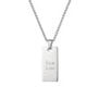 Collier Homme Gravé Acier – Médaille Rectangulaire Argentée